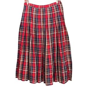 Vintage Pendleton Plaid Skirt Red Tartan Pleated Preppy Academia USA